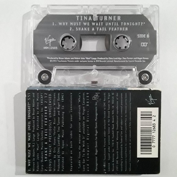 TINA TURNER - WHY MUST WE WAIT UNTIL TONIGHT - SHAKE A TAIL - 1993 CASSETTE - Picture 2 of 3